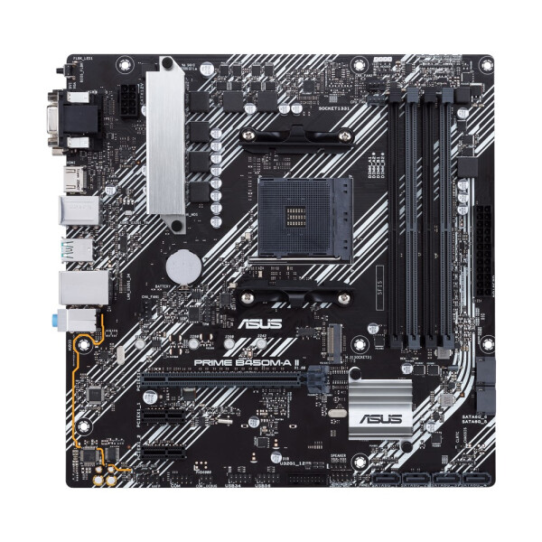 ASUS PRIME B450M-A II, AMD, Sockel AM4, AMD Ryzen 3000 Series, Sockel AM4, DDR4-SDRAM, 128 GB