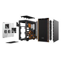 Be Quiet! Pure Base 600 Window, Midi Tower, PC, Schwarz, Orange, ATX, micro ATX, Mini-ITX, ABS Synthetik, Kunststoff, Stahl, Gehärtetes Glas, Gaming