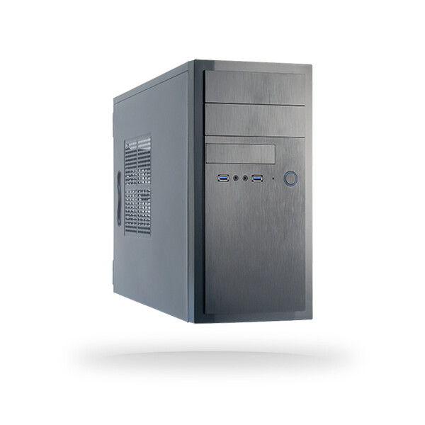 Chieftec HT-01B-350GPB, Midi Tower, PC, Schwarz, micro ATX, SECC, 14 cm