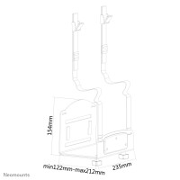 Neomounts PC-Halter, 10 kg, Schwarz, Stahl, China, 210 mm, 120 - 210 mm
