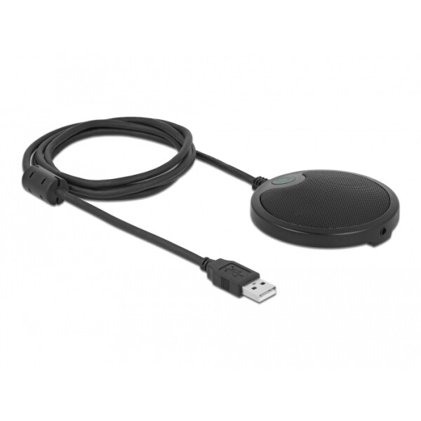 Delock USB Kondensator Mikrofon Omnidirektional für Konferenzen, Konferenzmikrofon, -16 dB, 16 Bit, 44,1 kHz, Kabelgebunden, USB