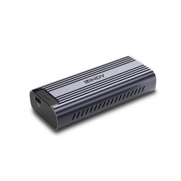 Lindy 43394, SSD-Gehäuse, M.2, PCI Express, 40 Gbit/s, USB Anschluss, Grau
