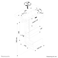 Neomounts PC-Halter, Tischmontierte CPU-Halterung, 30 kg, Schwarz, Stahl, 180°, 0 - 180°