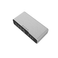Gembird DAC-WPC-01-S, Digitaler Wecker, Rechteck, Silber, iPhone X/XS/XR, iPhone 8, Galaxy S8/S7/S6, LCD