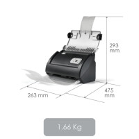 Plustek SmartOffice PS186, 216 x 2500 mm, 600 x 600 DPI, 25 Seiten pro Minute, 8 Seiten pro Minute, Graustufen, Monochrom, 1500 Seiten