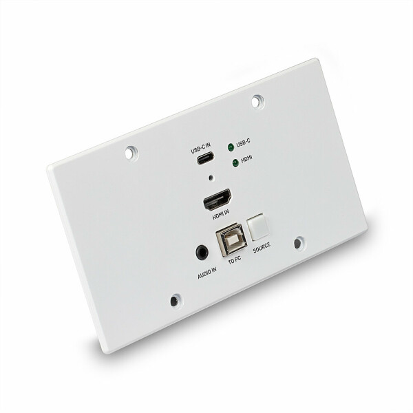 Lindy 150m Cat.6 HDMI 4K60 & Type C HDBaseT EU Wall Plate KVM Extender, Transmitter, Transmitter, Kabelgebunden, 150 m, Cat6, 3840 x 2160 Pixel, 60 Hz