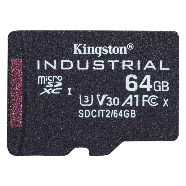 Kingston Industrial, 64 GB, MicroSDXC, Klasse 10, UHS-I, Class 3 (U3), V30