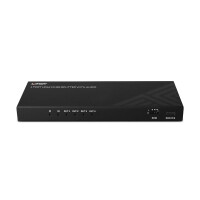 Lindy 38535, HDMI, 4x HDMI, 3,5 mm, 7680 x 4320 Pixel, Schwarz, Metall