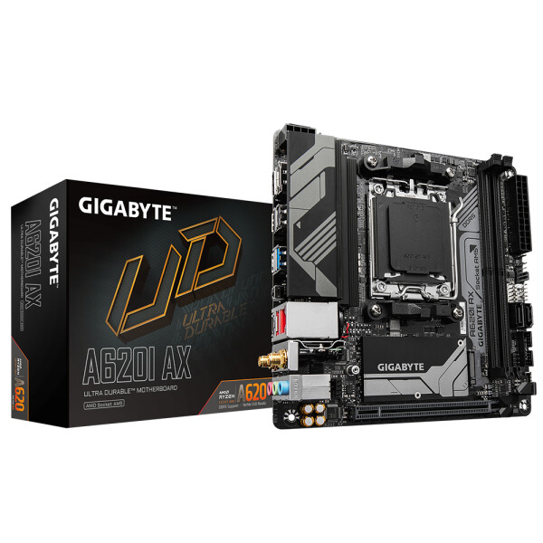 Gigabyte A620I AX, AMD, Sockel AM5, AMD Ryzen 7000 Series, Sockel AM5, 96 GB, DDR5-SDRAM