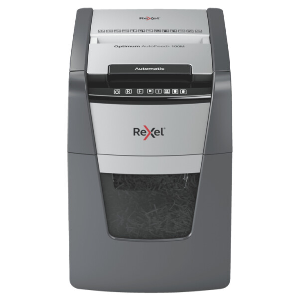 Rexel AutoFeed+ 100M, Kreuzschreddern, 22 cm, 2x15 mm, 34 l, 100 Blätter, 55 dB