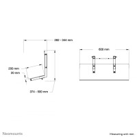 Neomounts Multimedia-Halterung, Laptop-Ständer, Schwarz, Stahl, 5 kg, PLASMA-M2250, PLASMA-W2250, 0 - 600 mm