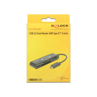 Delock 91739, CF, CF Typ II, MMC, MS PRO Duo, Speicherstick (MS), MicroSD (TransFlash), MicroSDHC, MicroSDXC,..., Schwarz, 480 Mbit/s, 2,05 TB, USB 2.0, USB