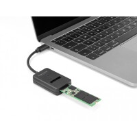 Delock Combo Konverter für M.2 NVMe PCIe oder SATA SSD mit USB Type-C 10 Gbps, USB Typ-C, Schwarz, Windows 10, Windows 10 x64, Windows 11, Windows 8.1, Windows 8.1 x64, 1 Stück(e), Realtek RTL9210B