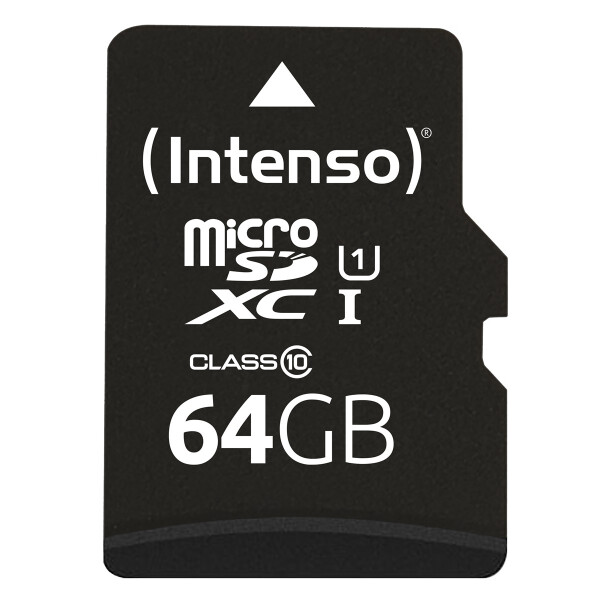 Intenso 3423490, 64 GB, MicroSDXC, Klasse 10, UHS-I, 90 MB/s, Class 1 (U1)
