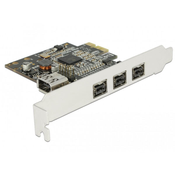 Delock 89864, PCIe, IEEE 1394/Firewire, Schwarz, Grau, China, Texas Instruments, 0,8 Gbit/s