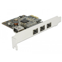 Delock 89864, PCIe, IEEE 1394/Firewire, Schwarz, Grau,...