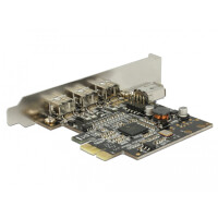 Delock 89864, PCIe, IEEE 1394/Firewire, Schwarz, Grau,...