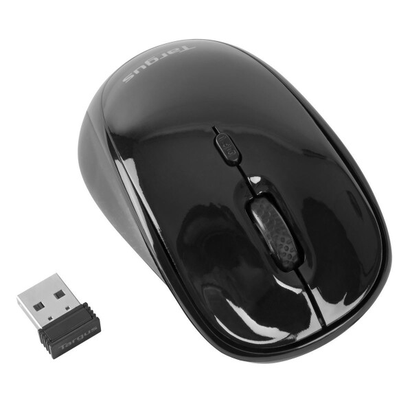 Targus Wireless USB Laptop Blue Trace Mouse, Beidhändig, Blue Trace, RF Wireless, 800 DPI, Schwarz