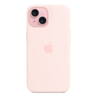 Apple iPhone 15 Silikon Case mit MagSafe – Hellrosa, Cover, Apple, iPhone 15, 15,5 cm (6.1"), Pink