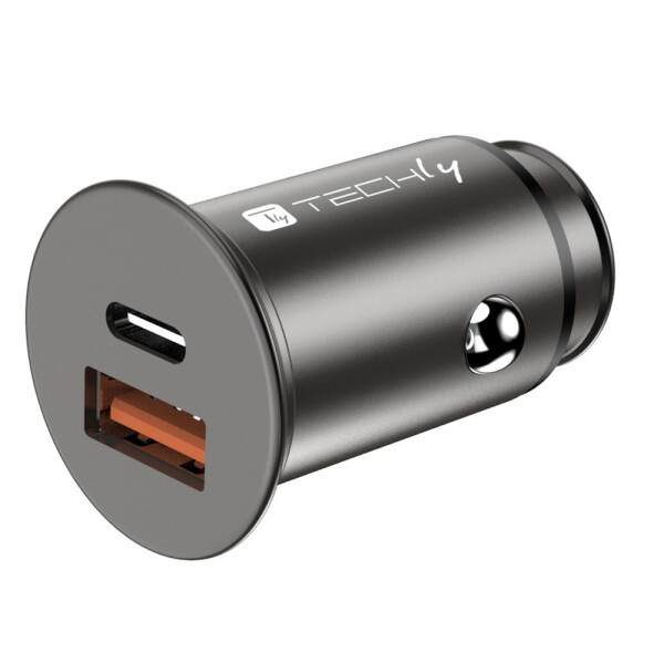 Techly IUSB2-CAR5-AC38W, Auto, Zigarettenanzünder, 12 V, 3 A, Schwarz