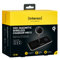 Intenso MB13, Drinnen, USB, Kabelloses Aufladen, 1,5 m, Schwarz