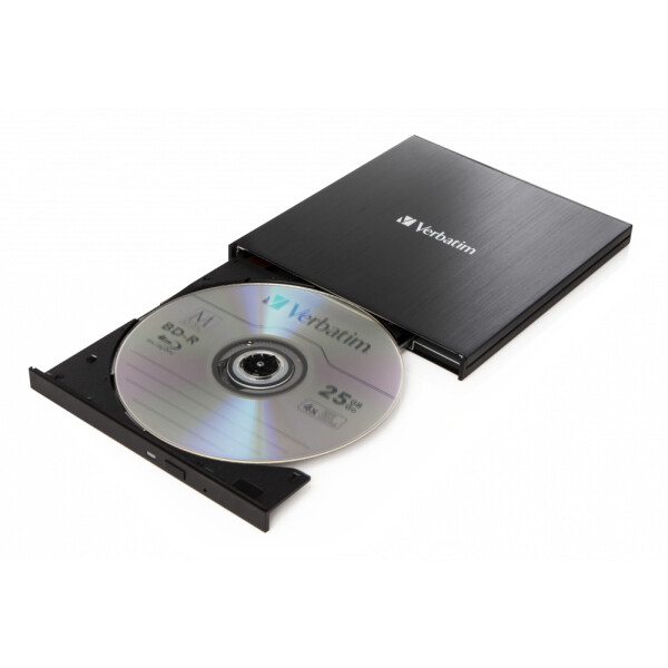 Verbatim 43889, Schwarz, Ablage, Desktop / Laptop, Blu-Ray RW, USB 3.1 Gen 1, BD, BD-R, BD-R DL, CD, DVD