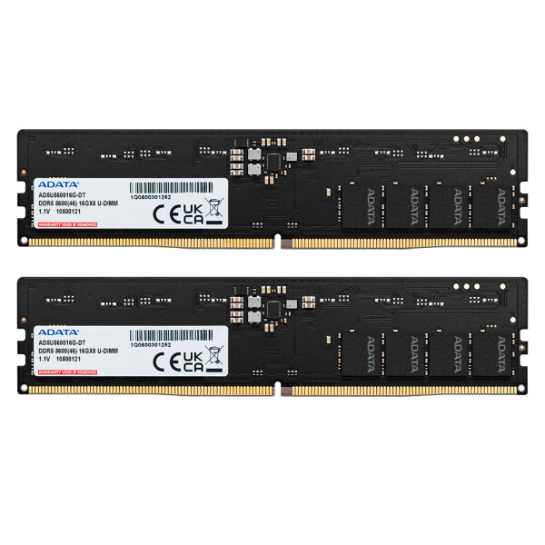 ADATA DDR5 5600 U-DIMM, 32 GB, 2 x 16 GB, DDR5, 5600 MHz, 288-pin DIMM
