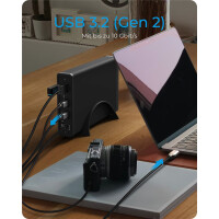 ICY BOX IB-382H-C31, HDD / SSD-Gehäuse, 2.5/3.5", SATA, Serial ATA II, Serial ATA III, 10 Gbit/s, Hot-Swap, Schwarz