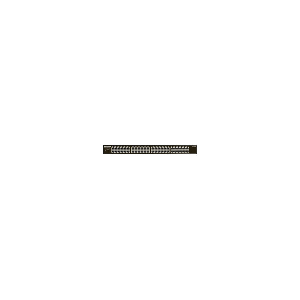 Netgear GS348 Unmanaged Gigabit Ethernet (10/100/1000) 1U Schwarz - Unmanaged - Gigabit Ethernet (10/100/1000) - Rack-Einbau - 1U