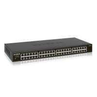 Netgear GS348 Unmanaged Gigabit Ethernet (10/100/1000) 1U Schwarz - Unmanaged - Gigabit Ethernet (10/100/1000) - Rack-Einbau - 1U