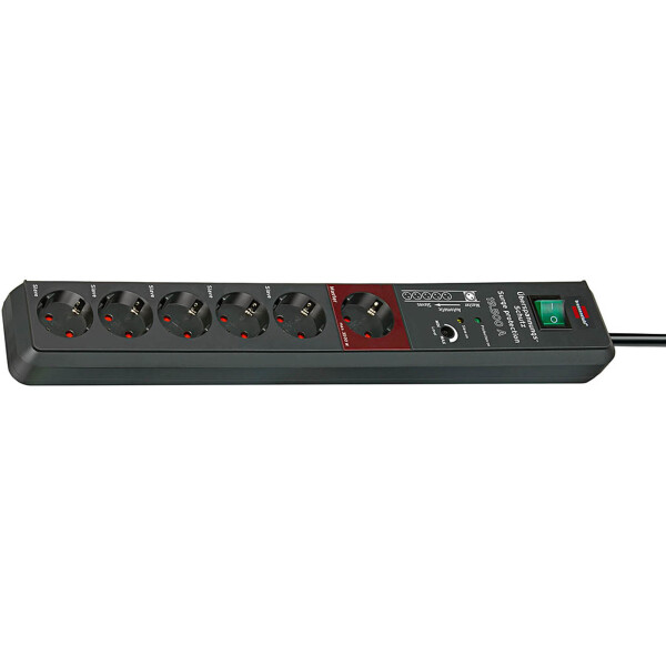 Brennenstuhl Secure-Tec 19.500A, 6 AC-Ausgänge, Anthrazit, 3 m