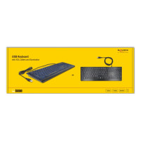 Delock 12170, Kabelgebunden, USB, Mechanischer Switch, QWERTZ, RGB-LED, Schwarz