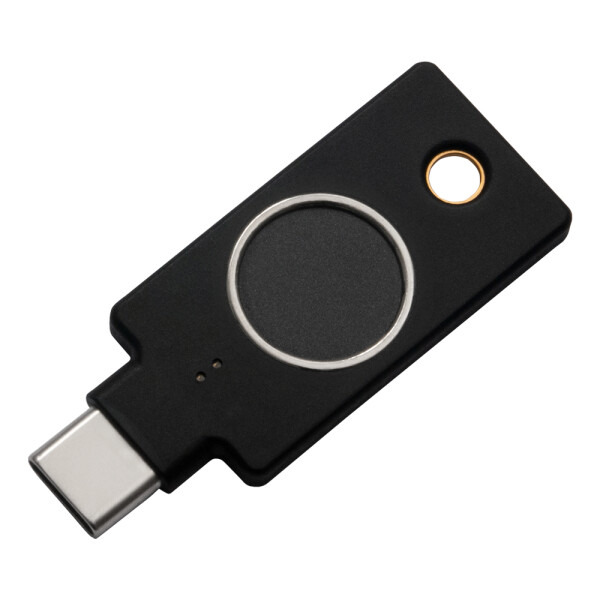 YUBICO YubiKey C Bio FIDO Edition, Windows, macOS, Chrome OS, Linux, Schwarz, Google account, Microsoft account, Salesforce.com, FIDO HID device, ECC p256, USB