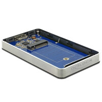 Delock 42594, SSD-Gehäuse, M.2, SATA, 5 Gbit/s, USB Anschluss, Schwarz, Silber