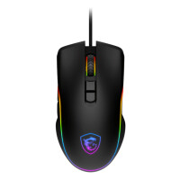 MSI FORGE GM300, Beidhändig, Optisch, USB Typ-A, 7200 DPI, Schwarz