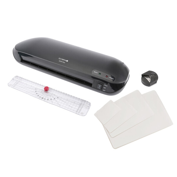 Olympia 4 in 1 Set mit Laminiergerät A 230 Plus, 23 cm, Kalt-/Warmlaminator, 400 mm/min, 0,5 mm, 80 µm, 125 µm