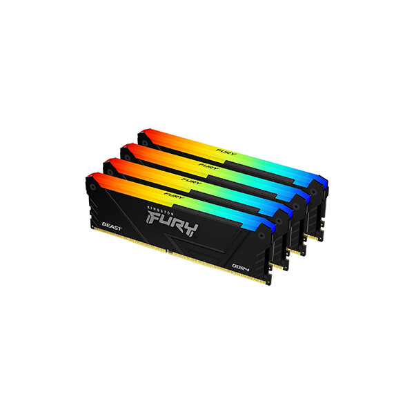 Kingston FURY Beast 32GB 3600MT/s DDR4 CL17 DIMM (4er-Kit) RGB, 32 GB, 4 x 8 GB, DDR4, 288-pin DIMM