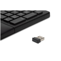 Kensington Pro Fit Ergo, Volle Größe (100%), Kabellos, RF Wireless + Bluetooth, QWERTY, Schwarz, Maus enthalten