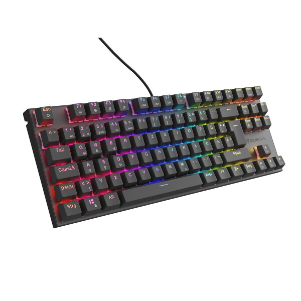 natec GENESIS NKG-1886, Kabelgebunden, USB, Mechanischer Switch, QWERTZ, RGB-LED, Schwarz