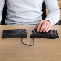 R-Go Tools Ergonomische Tastatur R-Go Split Break mit Pausensoftware, geteilte Tastatur, QWERTZ (DE), kabellos, schwarz, Mini, Kabellos, Bluetooth, Scherenschalter, QWERTZ, Schwarz