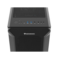 natec GENESIS Irid 505F, Midi Tower, PC, Schwarz, ATX,...
