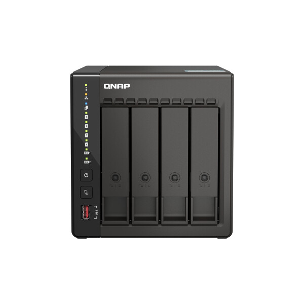 QNAP TS-453E-8G, NAS, Tower, Intel® Celeron®, J6412, 8 TB, Schwarz