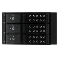 StarTech.com 3-fach 3,5" trägerloser SATA Festplatten Aluminium Wechselrahmen Backplane, SATA, Serial ATA II, Serial ATA III, 3.5", 1,2 kg, Schwarz