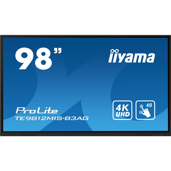 Iiyama TE9812MIS-B3AG, Kiosk-Design, 2,49 m (98"), LCD, 3840 x 2160 Pixel, WLAN, 24/7