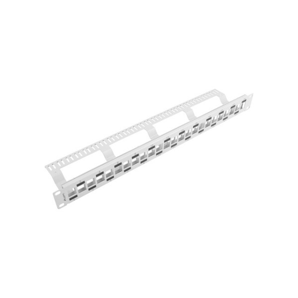 Lanberg PPKS-1224-S, RJ-45, RJ-11, RJ-12, Grau, Metall, Kunststoff, Rackeinbau, 1U, 482,6 mm