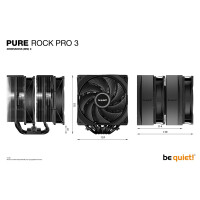 Be Quiet! Pure Rock Pro 3 Black, Luftkühlung, 12 cm,...