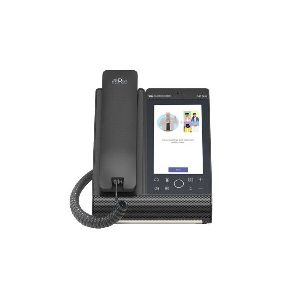 AudioCodes C470HD, IP-Telefon, Schwarz, Kabelgebundenes Mobilteil, Tisch/Bank, Android, TFT