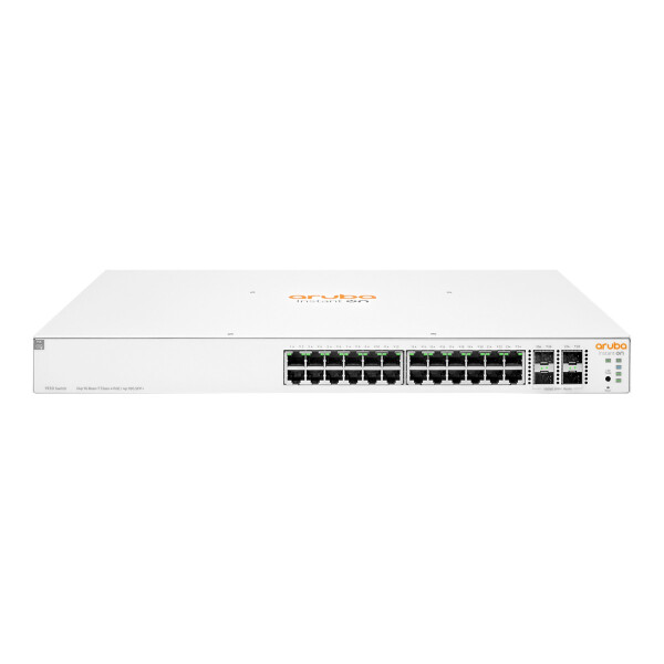 HPE Aruba Instant On 1930 24G Class4 PoE 4SFP/SFP+ 370W (x10), Managed, L2+, Gigabit Ethernet (10/100/1000), Power over Ethernet (PoE), Rack-Einbau, 1U