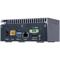 Shuttle Edge PC SPCEL03 , Intel Atom x6413E, 1x HDMI, 2x 2.5G LAN, 1x COM, DIO (4x in, 4x out), 3x USB, 2x M.2, 12-24V, 24/7 Dauerbetrieb, lüfterlos, -20...60°C, inkl. VESA & DIN-RAIL mount, 0,46L Größe PC, Mini-PC Barebone, Intel SoC, BGA 1493, DDR4-SDRA
