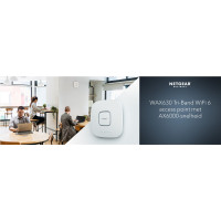 Netgear Insight Cloud Managed WiFi 6 AX6000 Tri-band Multi-Gig Access Point (WAX630), 2,4 GHz, 5 GHz, 6000 Mbit/s, EAP-TLS, PEAP, SSL/TLS, TTLS, WPA, WPA2, WPA3, 100,1000,2500 Mbit/s